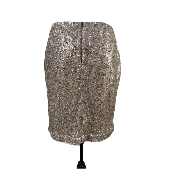 WHBM Women's Size 2 Gold Sequin Mini Skirt - Picture 4 of 9